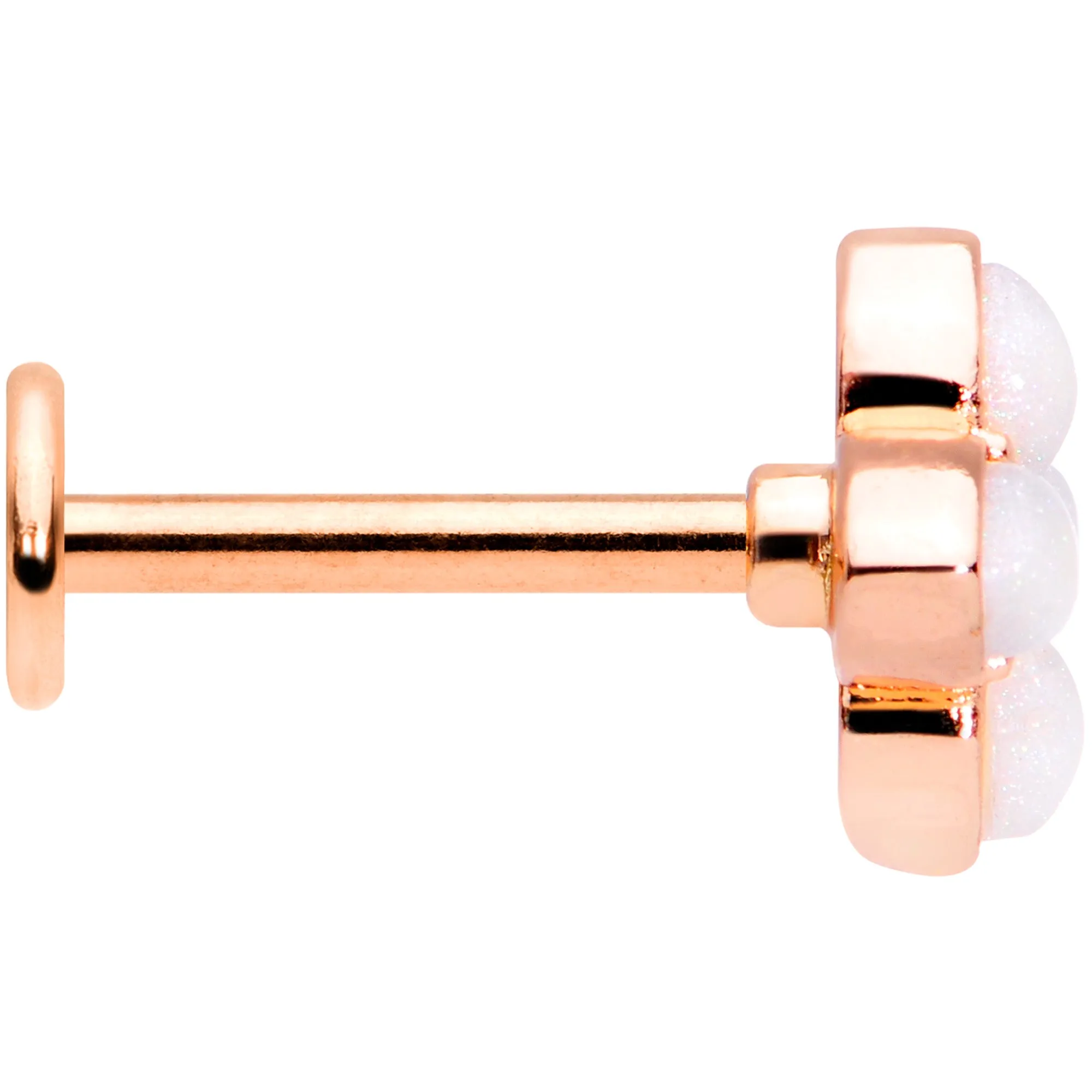 16 Gauge 5/16 Clear Gem Rose Gold Tone Ren Fair Labret Monroe Tragus