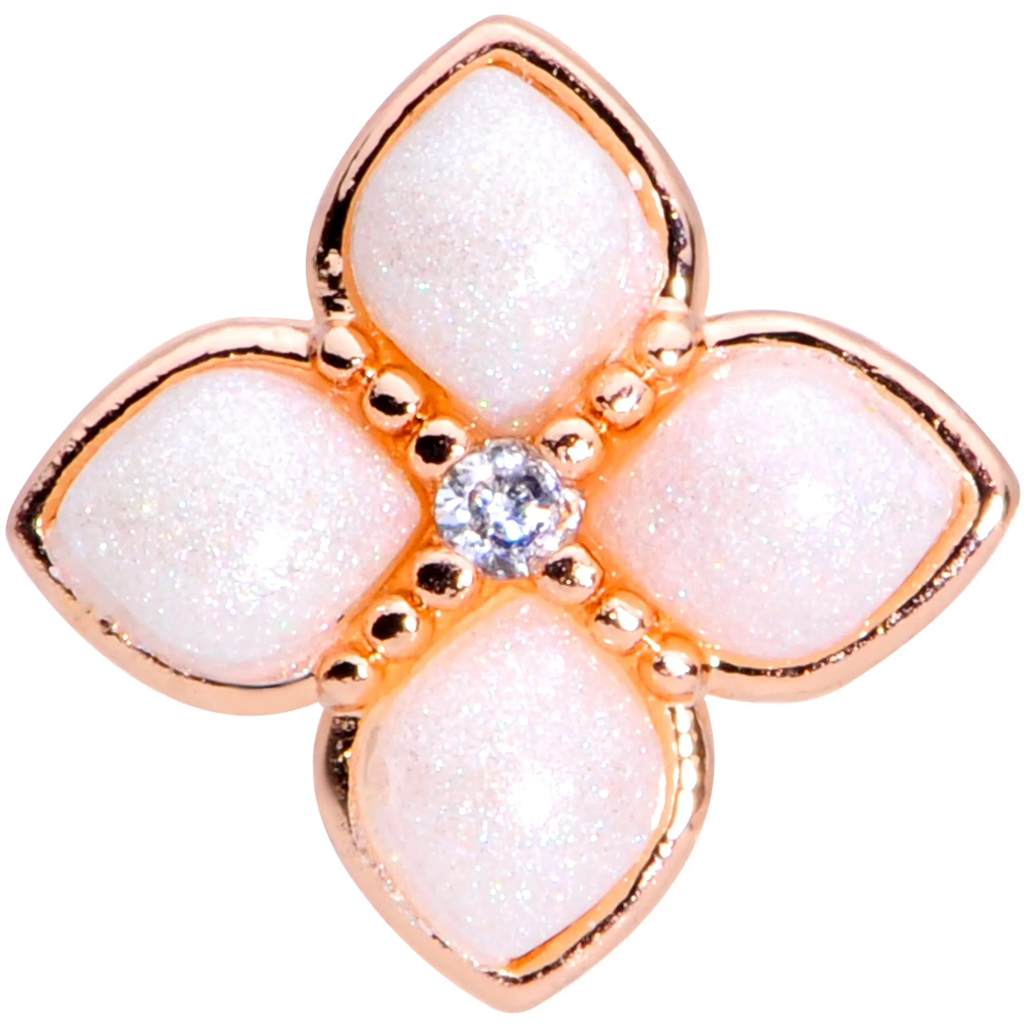 16 Gauge 5/16 Clear Gem Rose Gold Tone Ren Fair Labret Monroe Tragus