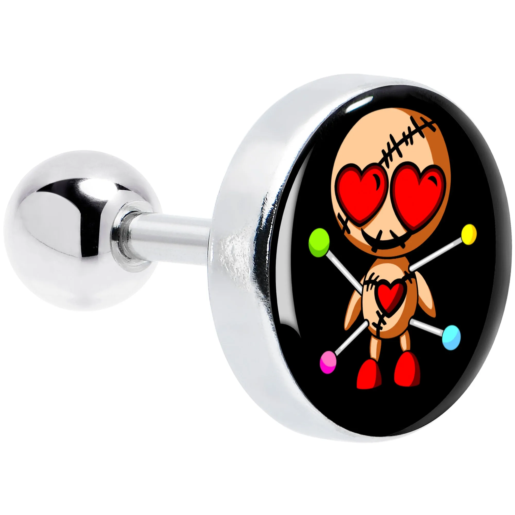 16 Gauge Valentine Heart Voodoo Doll Tragus Cartilage Earring