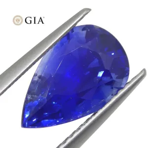 3.88ct Pear Royal Blue Sapphire GIA Certified Sri Lanka