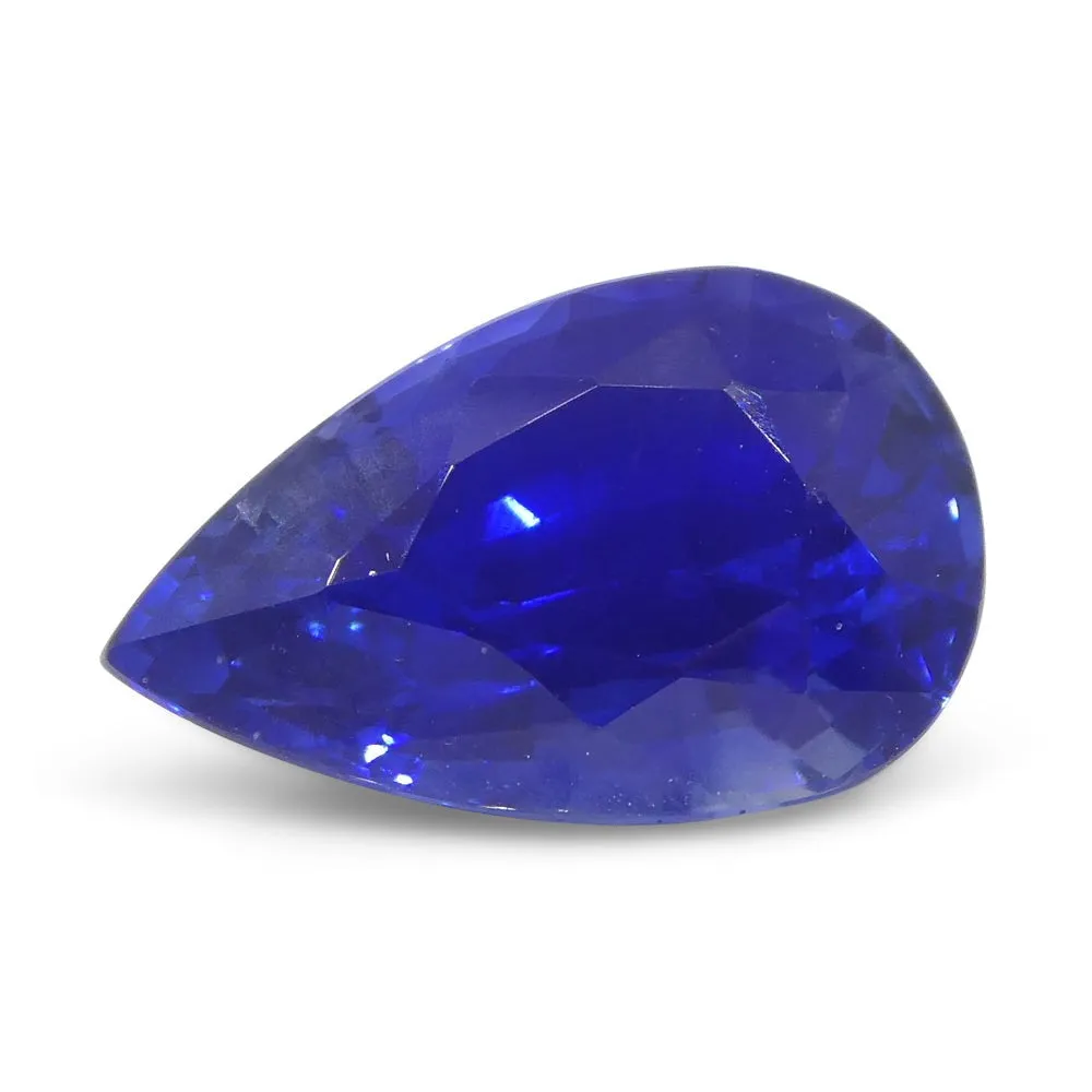 3.88ct Pear Royal Blue Sapphire GIA Certified Sri Lanka