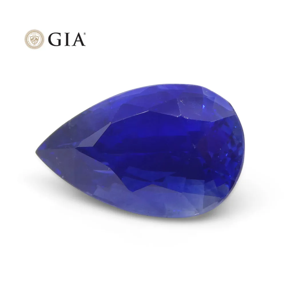 3.88ct Pear Royal Blue Sapphire GIA Certified Sri Lanka