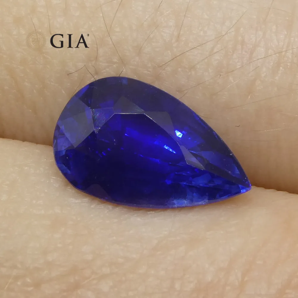 3.88ct Pear Royal Blue Sapphire GIA Certified Sri Lanka