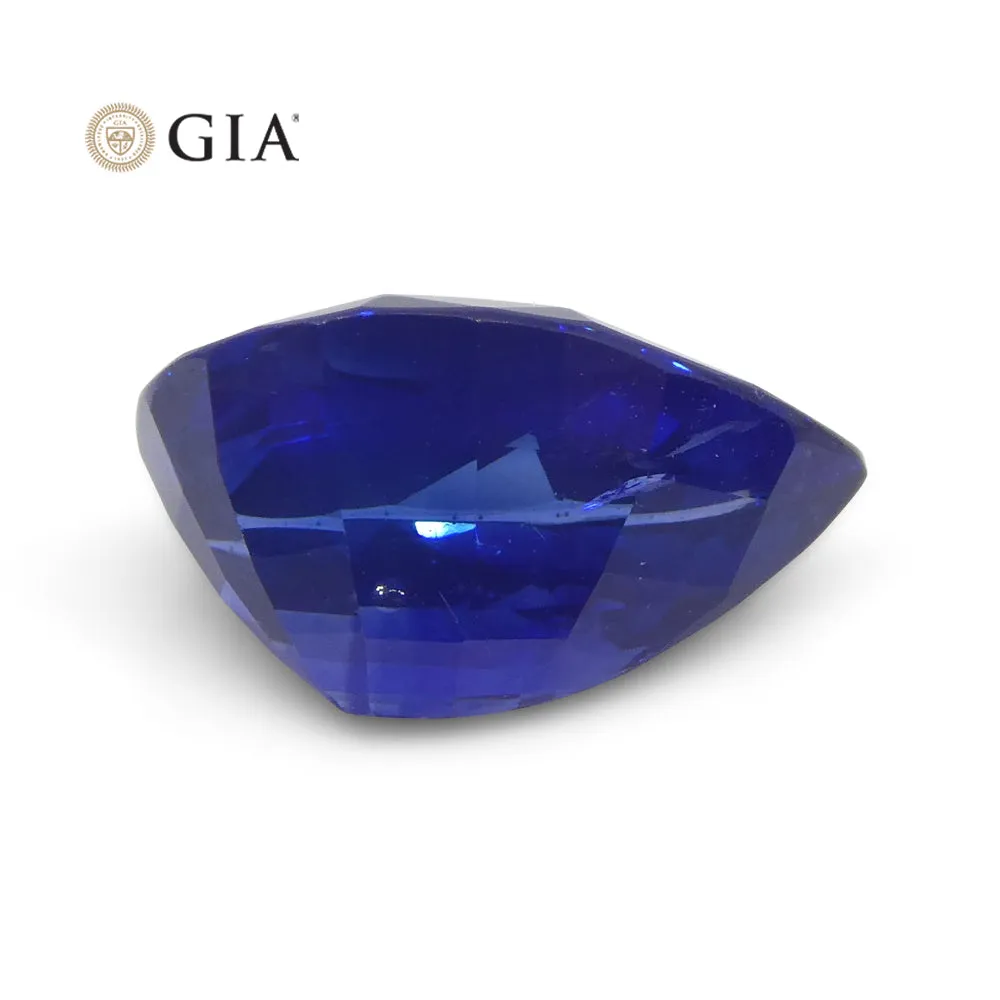 3.88ct Pear Royal Blue Sapphire GIA Certified Sri Lanka