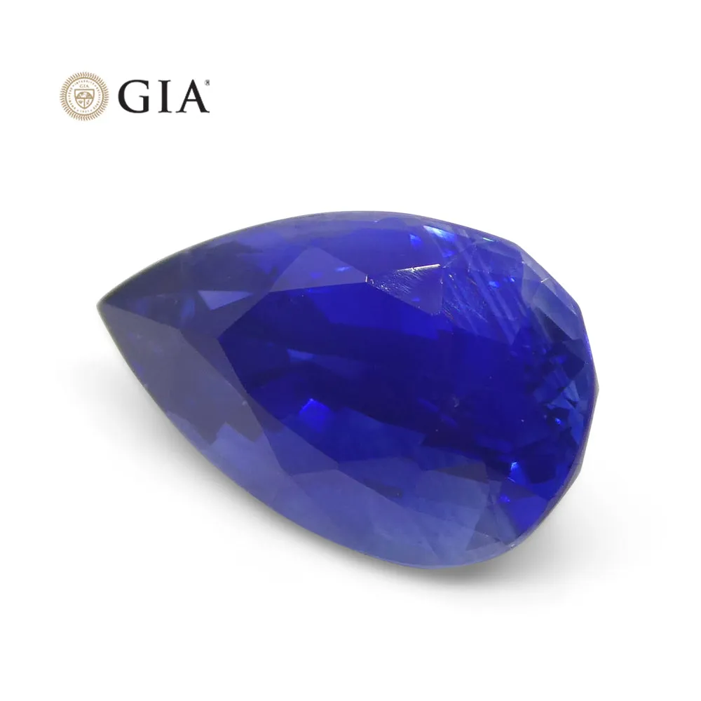 3.88ct Pear Royal Blue Sapphire GIA Certified Sri Lanka