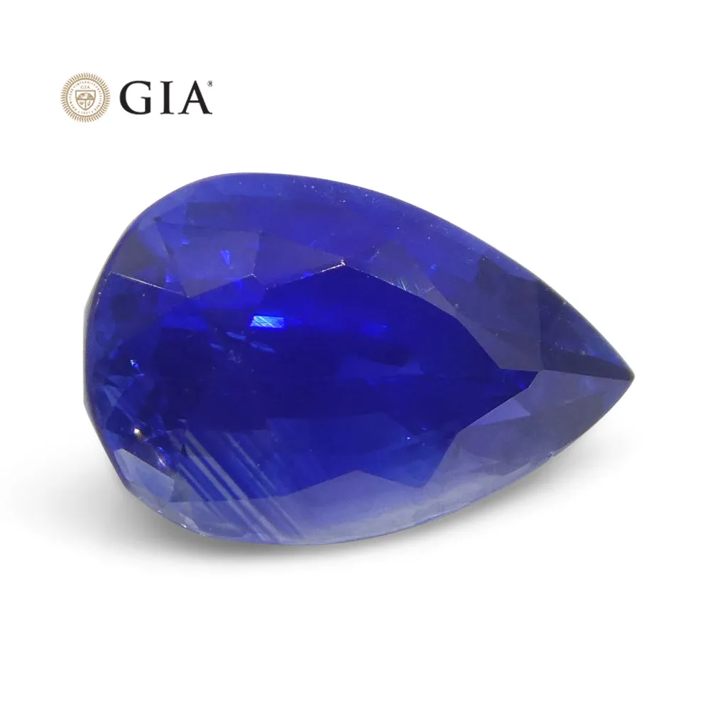 3.88ct Pear Royal Blue Sapphire GIA Certified Sri Lanka