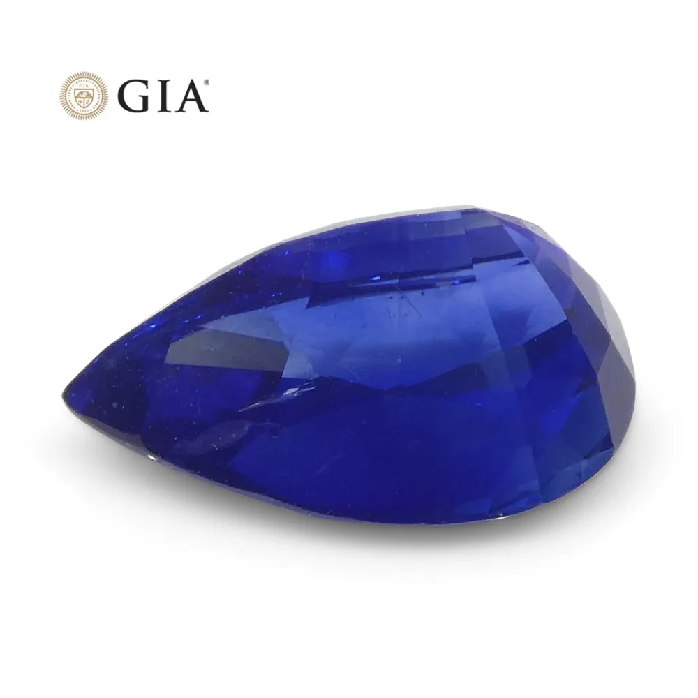 3.88ct Pear Royal Blue Sapphire GIA Certified Sri Lanka