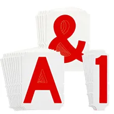 3" Red Gothic Font Quik-Align Self-Spacing Numbers and Letters