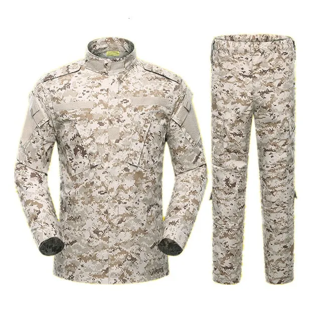 5Color Men Army Military Uniform Tactical Suit ACU Special Forces Combat Shirt Coat Pant Set Camouflage Militar Soldier Clothes