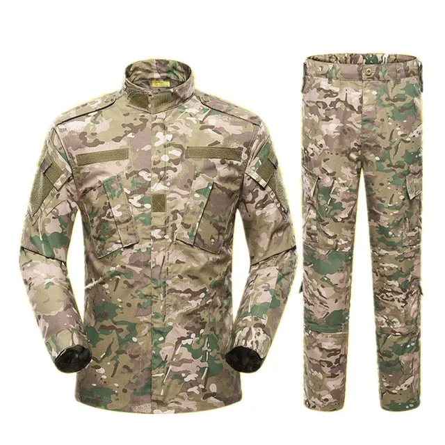 5Color Men Army Military Uniform Tactical Suit ACU Special Forces Combat Shirt Coat Pant Set Camouflage Militar Soldier Clothes