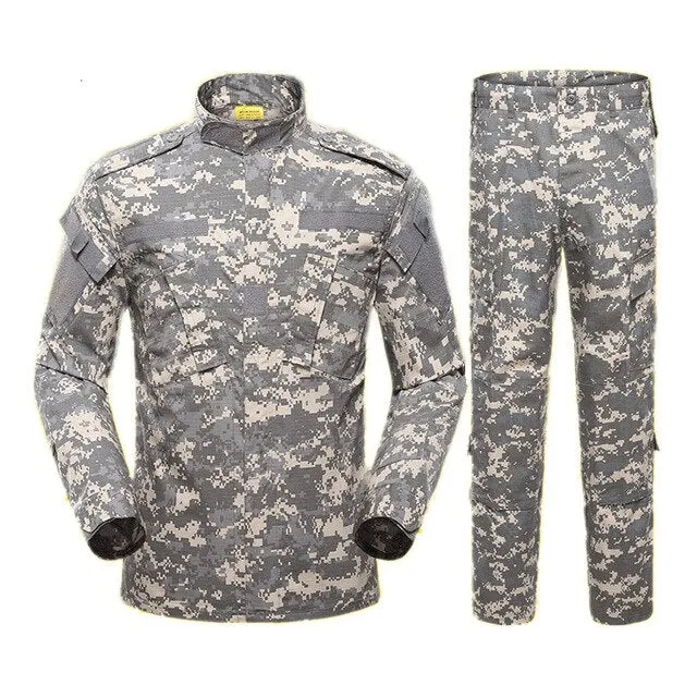 5Color Men Army Military Uniform Tactical Suit ACU Special Forces Combat Shirt Coat Pant Set Camouflage Militar Soldier Clothes