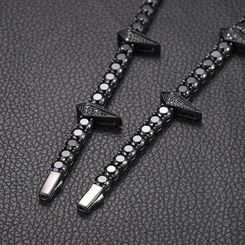 5mm Black Diamond Gothic Necklace