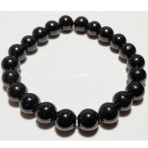 8mm Black Onyx Beaded Elastic Stretch Bracelet