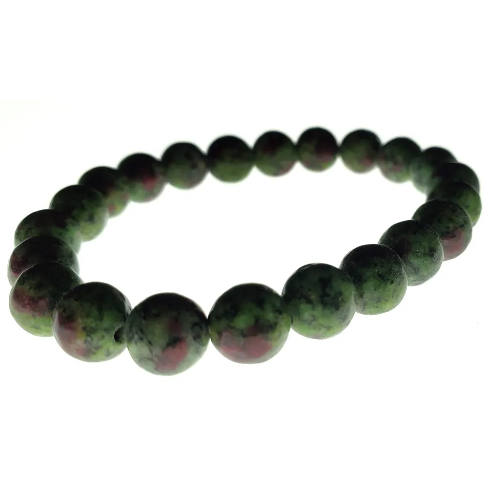 8mm Ruby Zoisite Beaded Elastic Stretch Bracelet