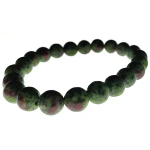 8mm Ruby Zoisite Beaded Elastic Stretch Bracelet
