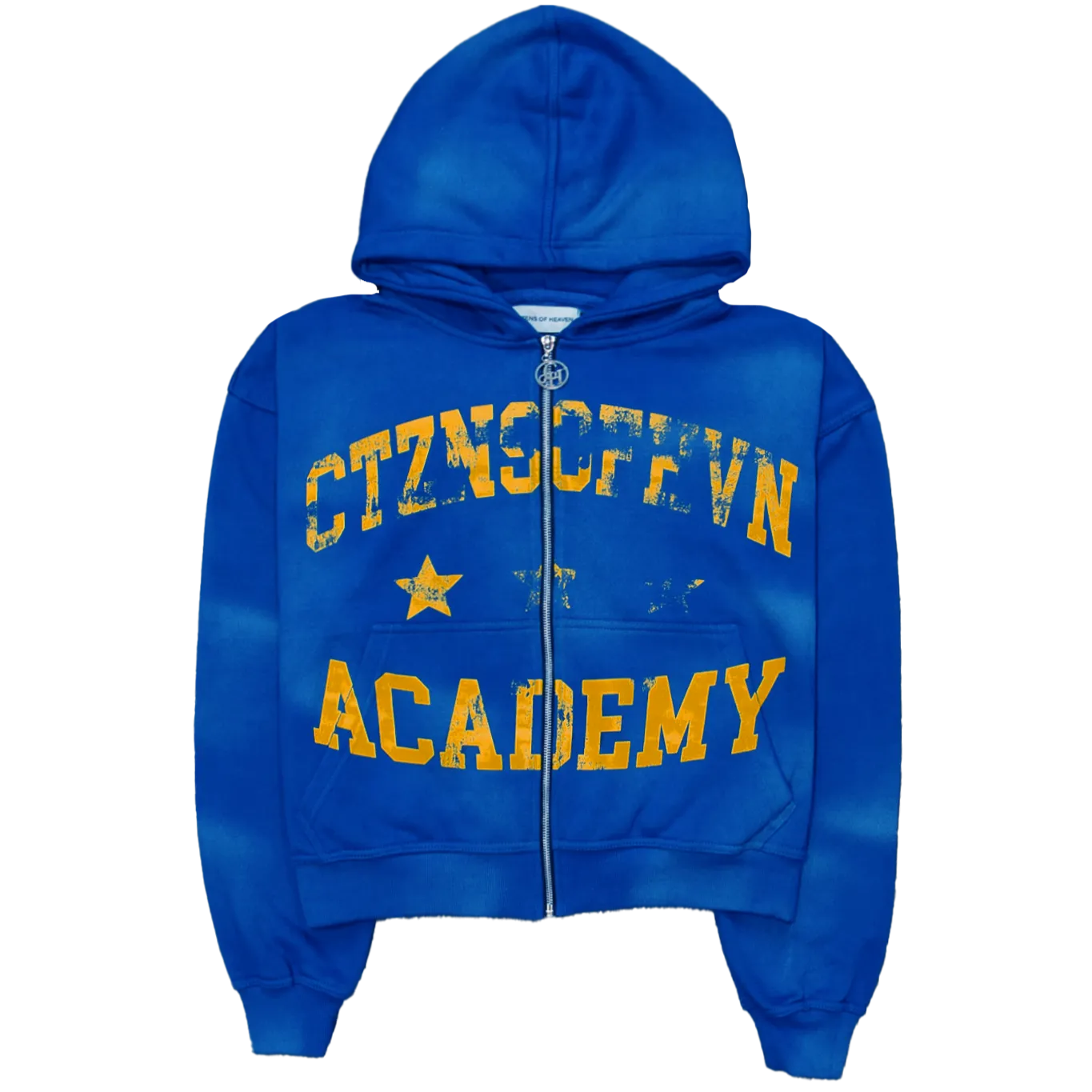 Academy Sun Faded Zip-Up Hoodie- Royal Blue