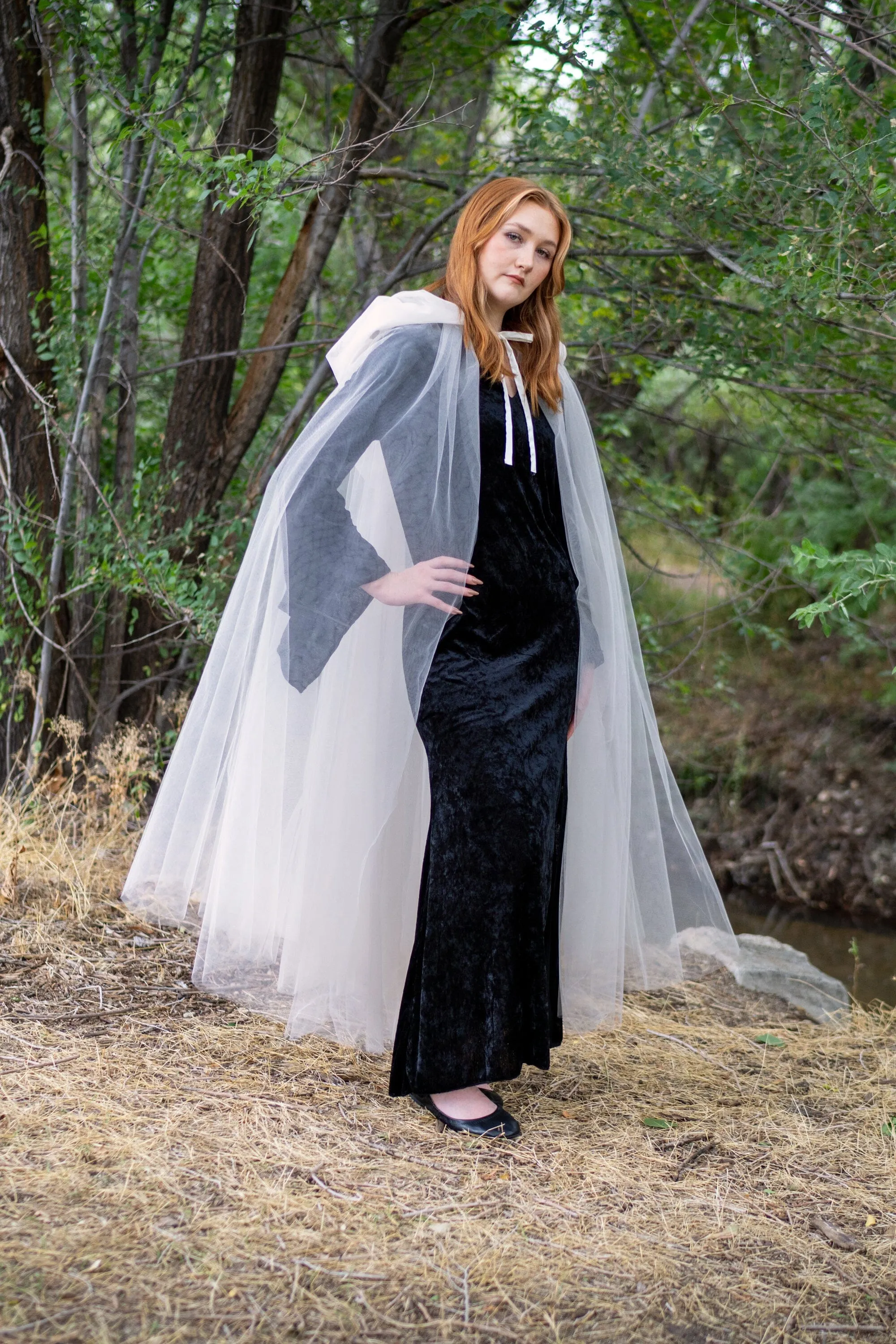 Adult Ivory Tulle Cloak - Out of Stock (Available for Backorder)