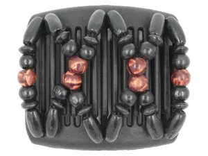 African Butterfly Chameleon Hair Comb - Beada Black 57