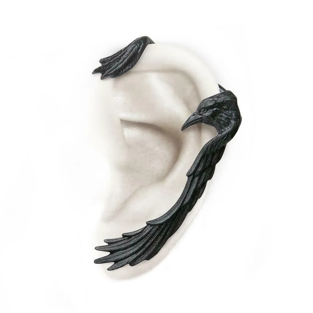 Alchemy Gothic E355  Raven Earwing Ear Wrap Earrings