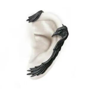 Alchemy Gothic E355  Raven Earwing Ear Wrap Earrings