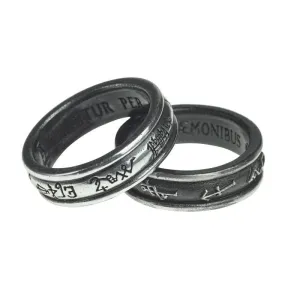 Alchemy Gothic R212 Demon Black & Angel White DOUBLE Ring England IN HAND
