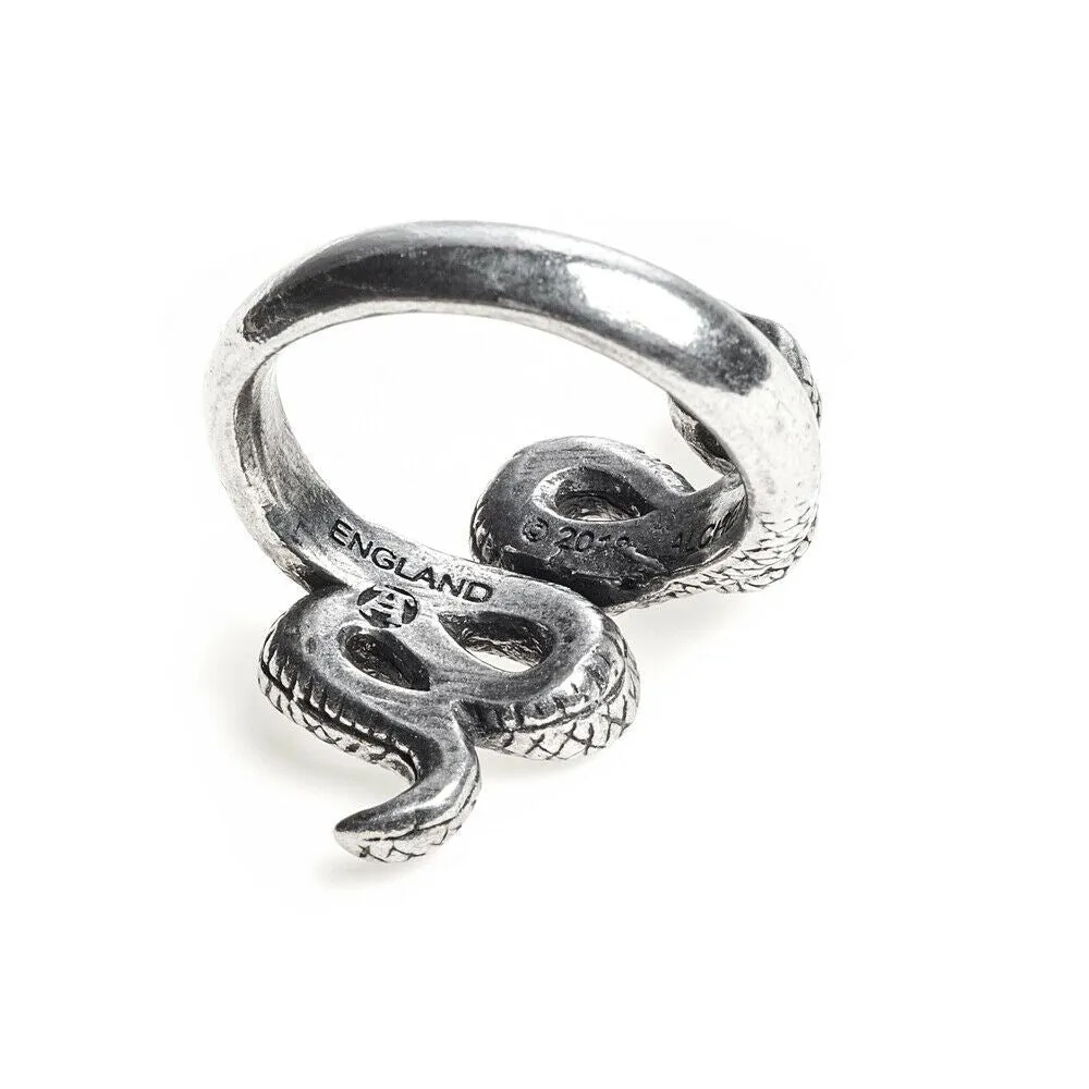 Alchemy Gothic R228 Psalm 68 Ring Green Crystal Serpent England