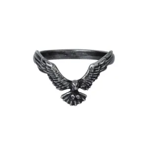 Alchemy Gothic R232 - Ravenette Ring Black Raven wings England