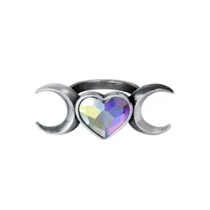Alchemy Gothic R233 Thuwies y Galon Ring Moon Heart Goddess England