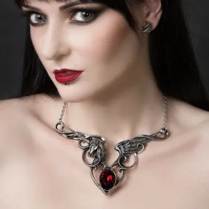 Alchemy P836 The Maiden's Conquest Necklace Gothic Pendant Unicorn England Red