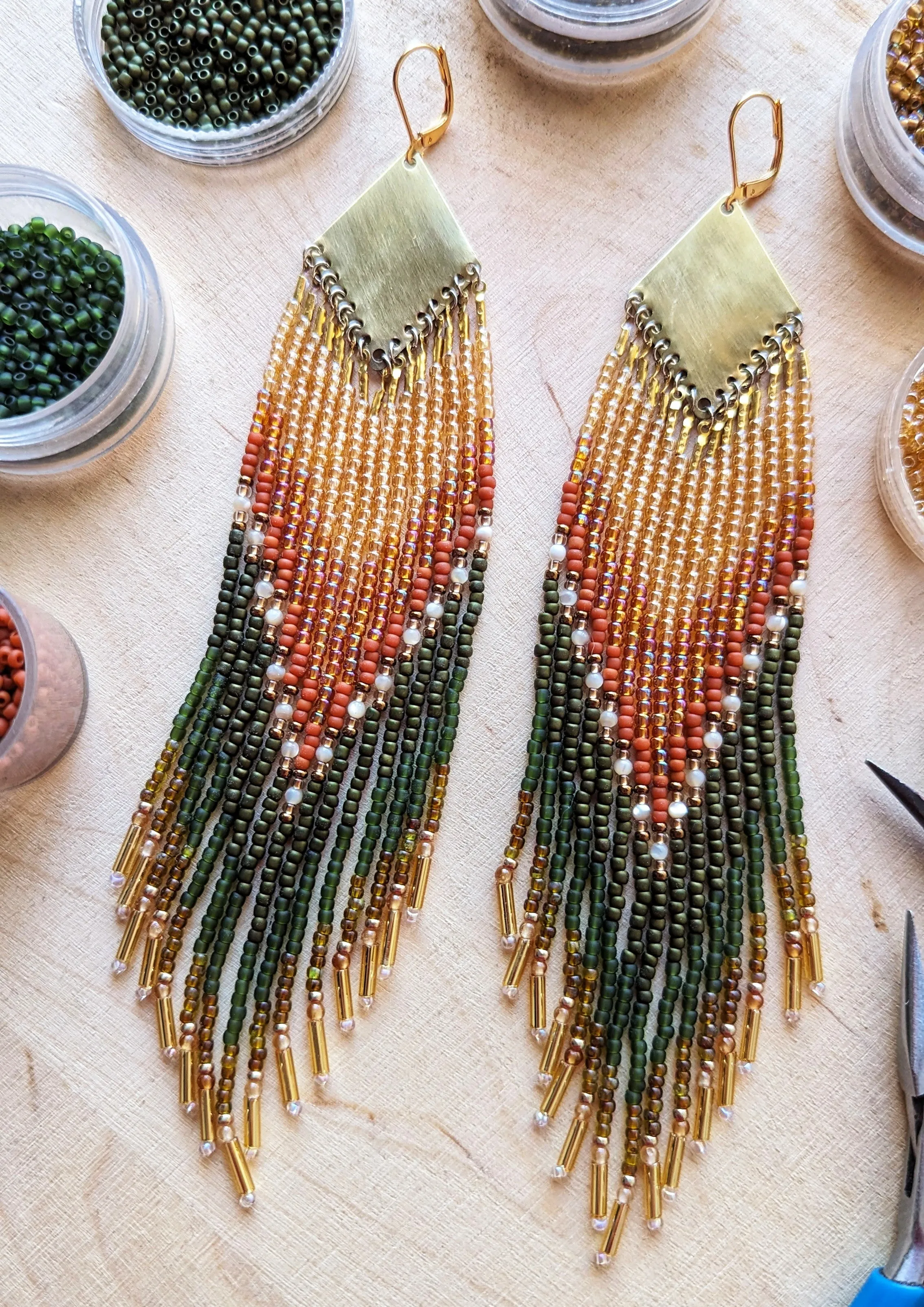 Alondra Autumn Sunrise Seed Bead Earrings