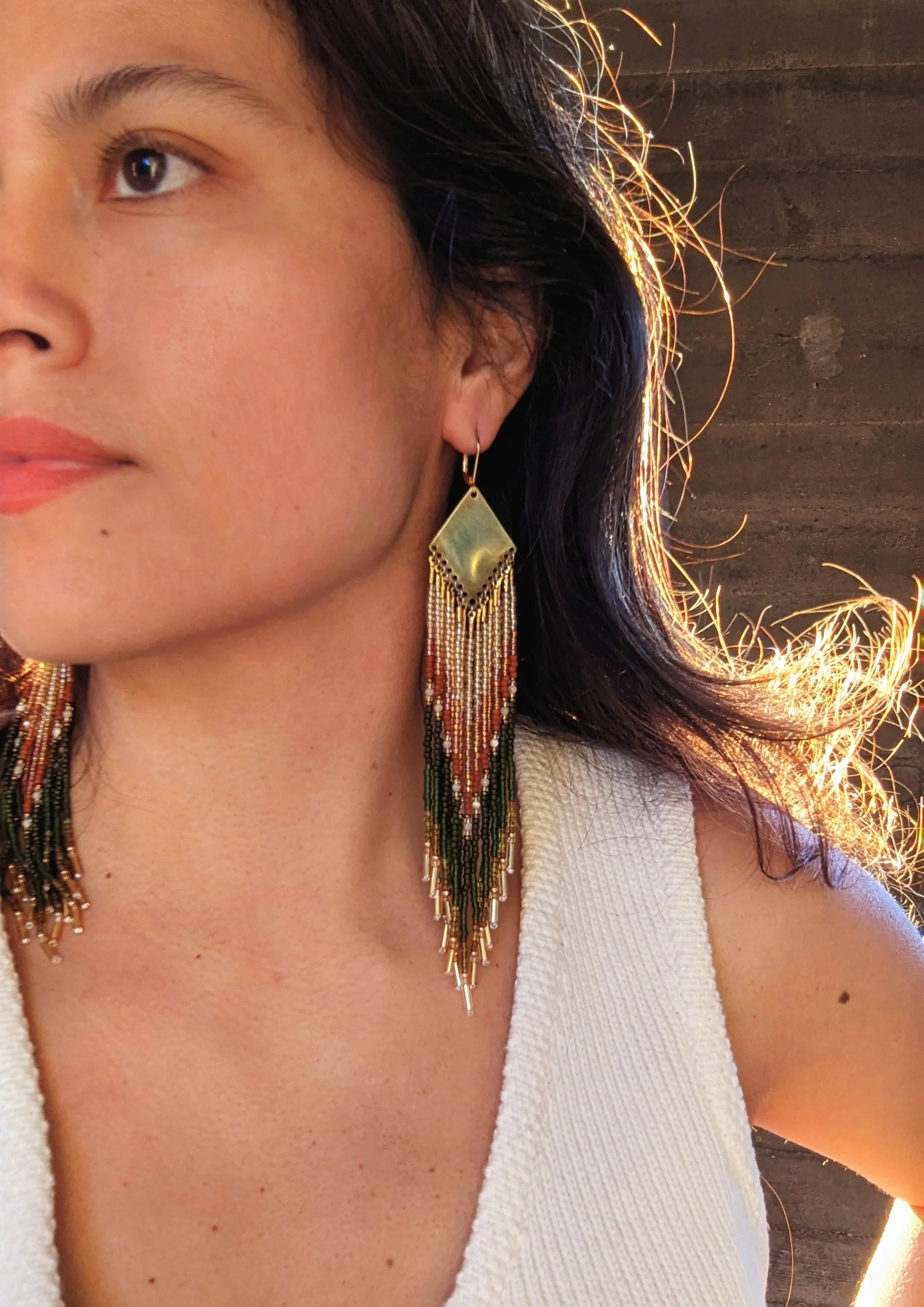 Alondra Autumn Sunrise Seed Bead Earrings