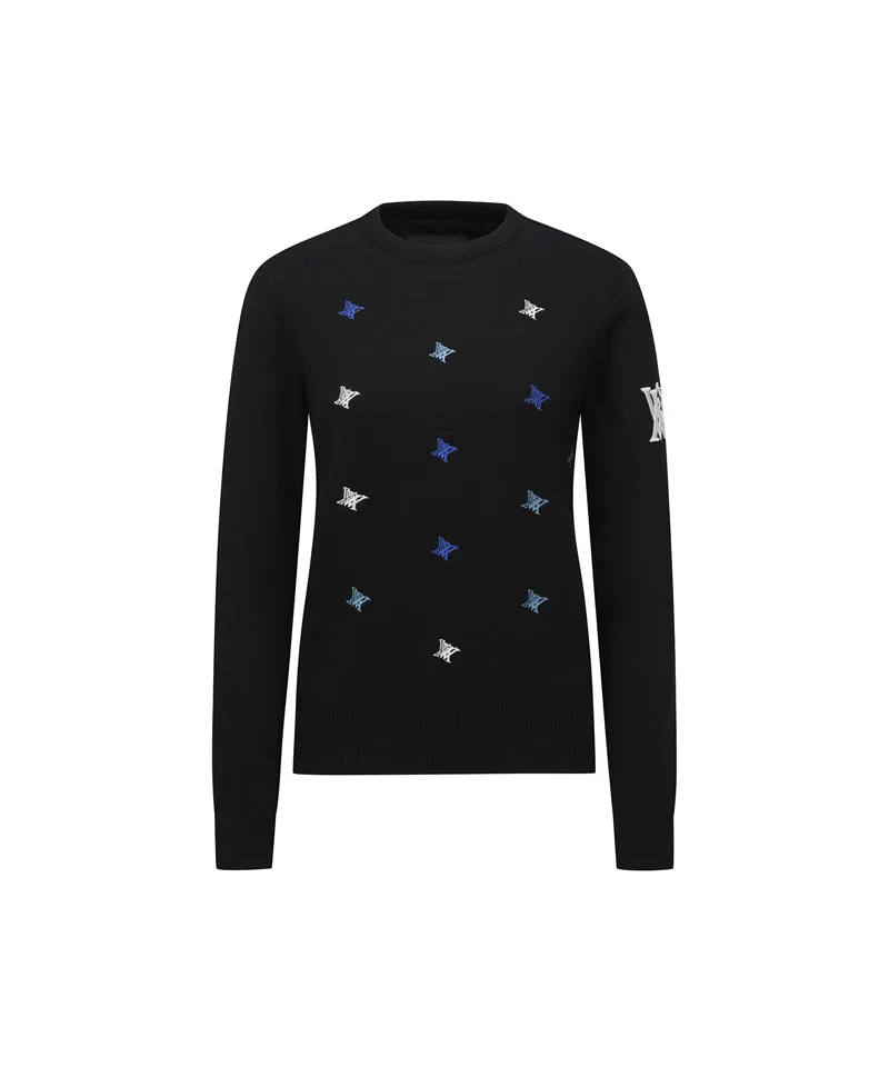 ANEW Golf Women Logo Pattern Wind Block Pullover - Black