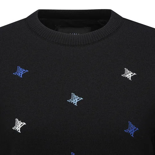 ANEW Golf Women Logo Pattern Wind Block Pullover - Black
