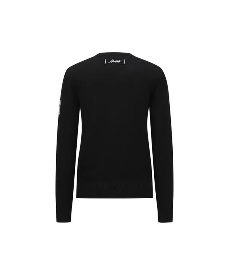 ANEW Golf Women Logo Pattern Wind Block Pullover - Black