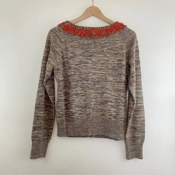 Anthropologie Moth Jewelers Choice Heather Brown Spice Cardigan Women’s Sz Small