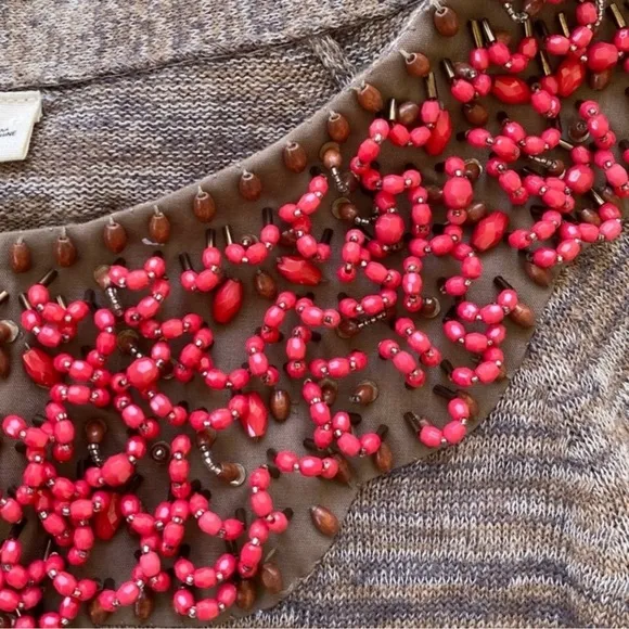 Anthropologie Moth Jewelers Choice Heather Brown Spice Cardigan Women’s Sz Small
