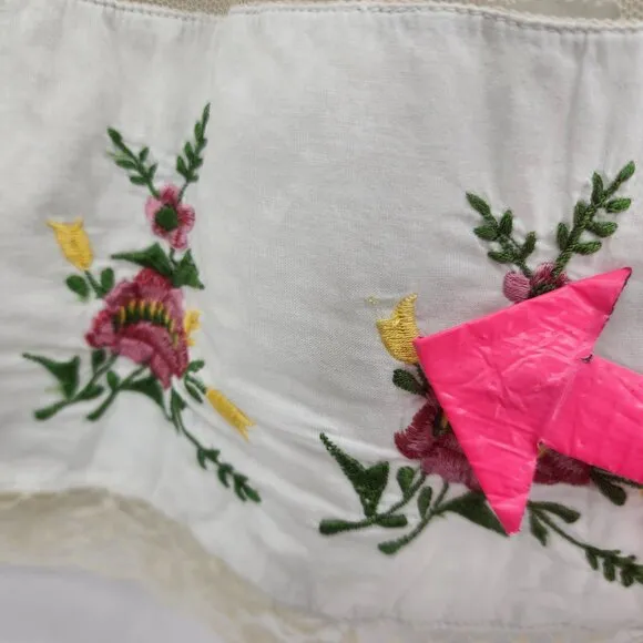 Anthropologie Odille Embroidered Floral Ivory Multicolor Short A-line Skirt Wome