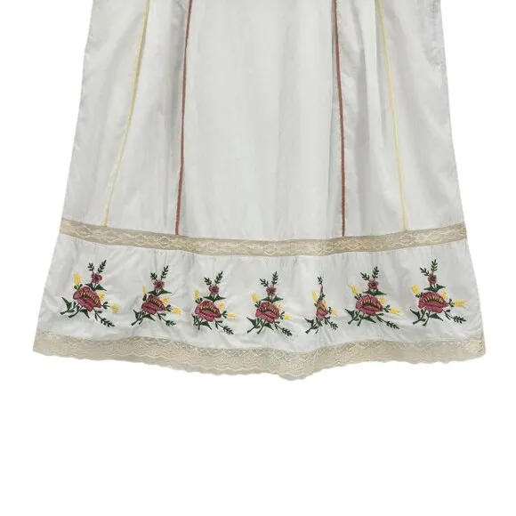 Anthropologie Odille Embroidered Floral Ivory Multicolor Short A-line Skirt Wome
