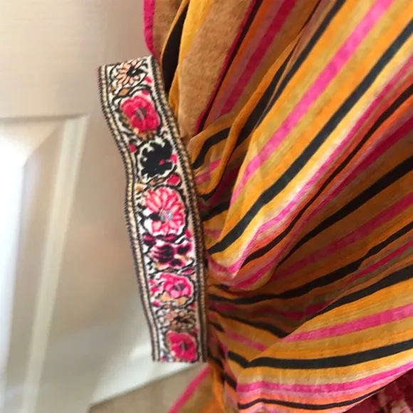 Anthropologie Tanva Kedia Sunpass 100% Silk Beaded Dress