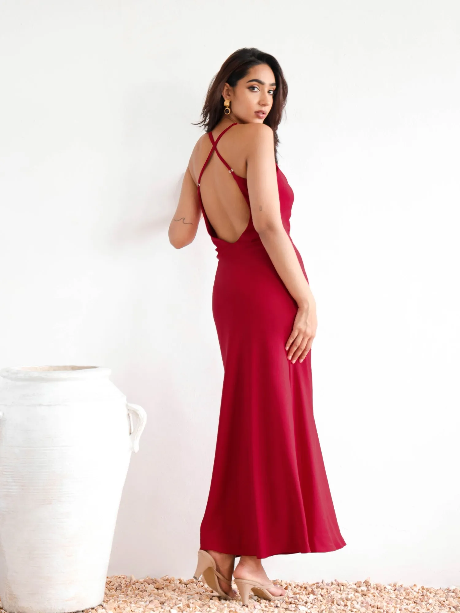 Back Criss Crossed Maxi Dress