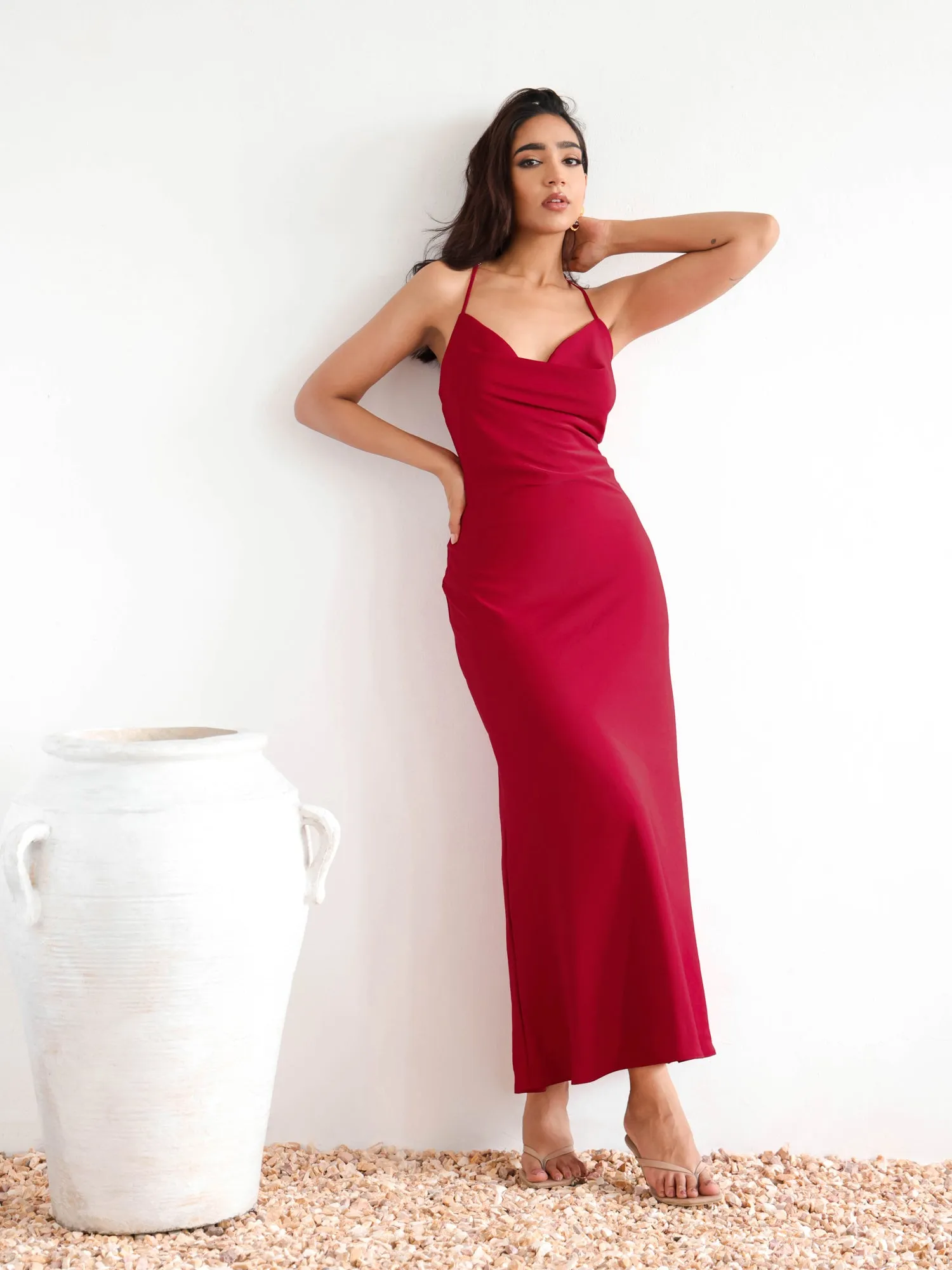 Back Criss Crossed Maxi Dress