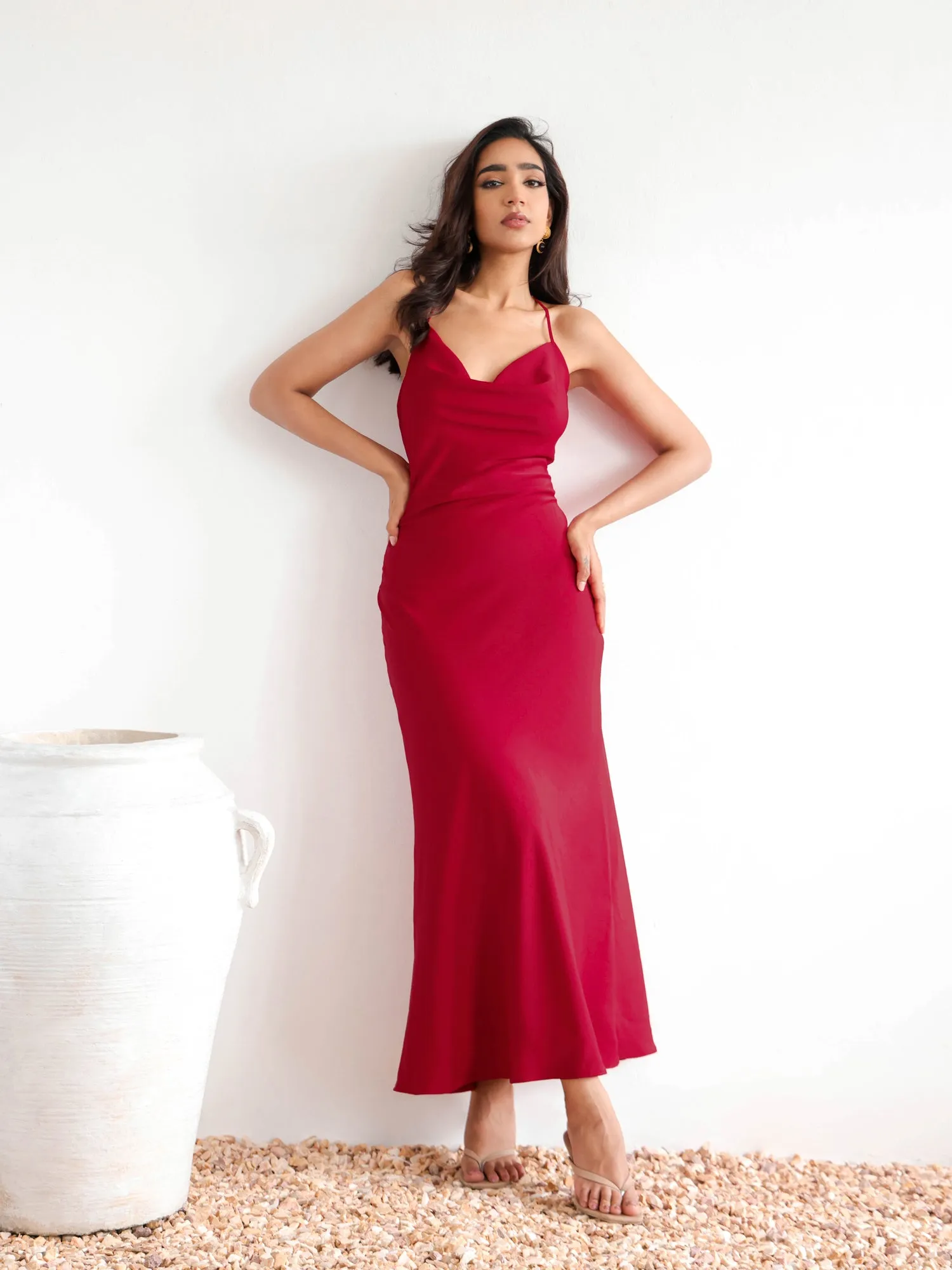 Back Criss Crossed Maxi Dress