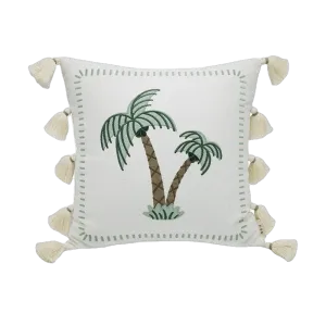 Bahama Coconut Trees Throw Pillows Cover with Tassels