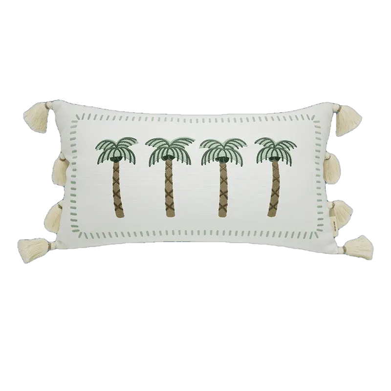 Bahama Coconut Trees Throw Pillows Cover with Tassels