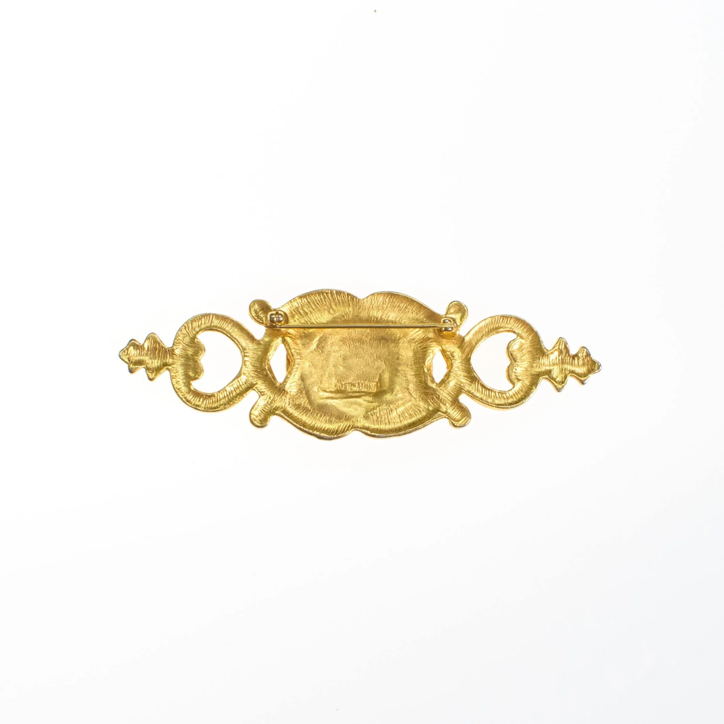 Ben Amun Gold and Black Royal Crest Brooch