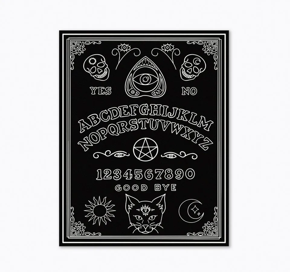Black Cat Ouija Art Print