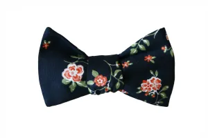 Black Floral Bow Tie