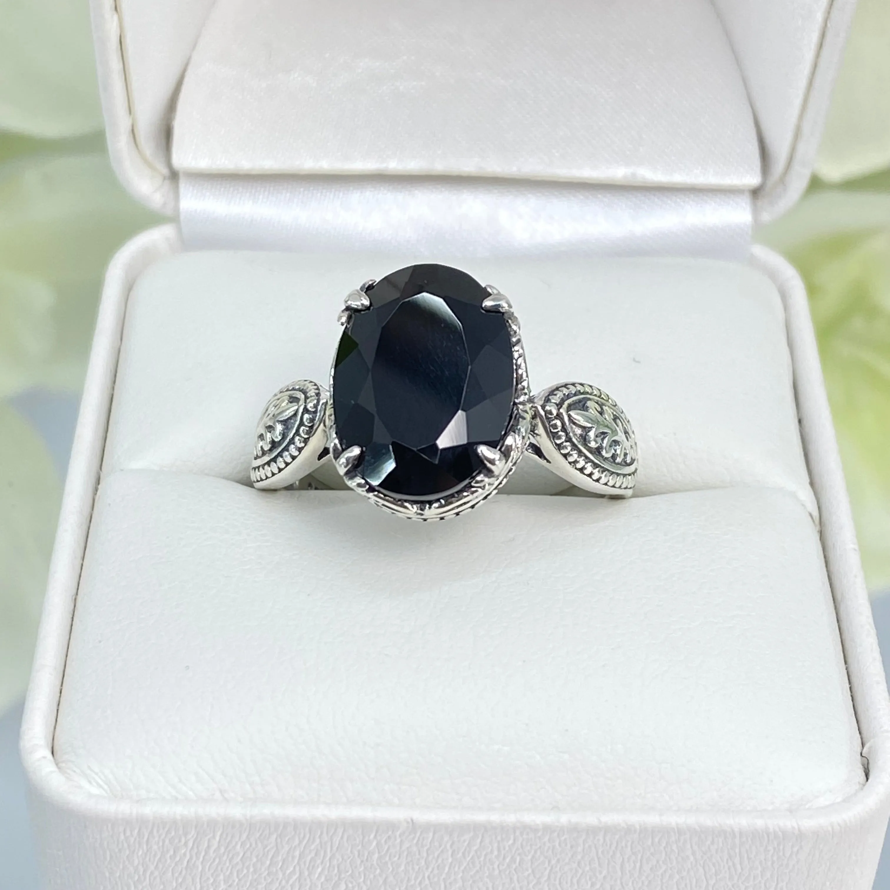 Black Onyx Ring, Choose Natural or CZ, Dragon Gothic Jewelry #D133