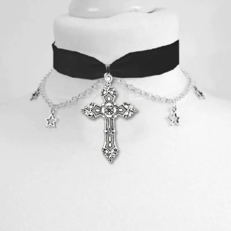 Black Velvet Choker Necklace, Gothic Victorian Black Cameo