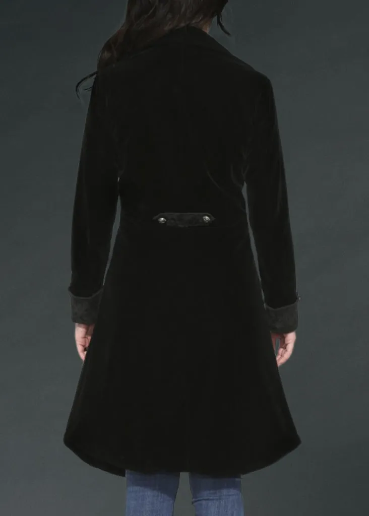 Black Velvet Gothic Coat Jacket